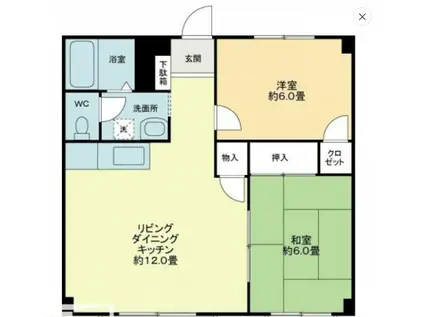 フォブール八幡(2LDK/2階)の間取り写真