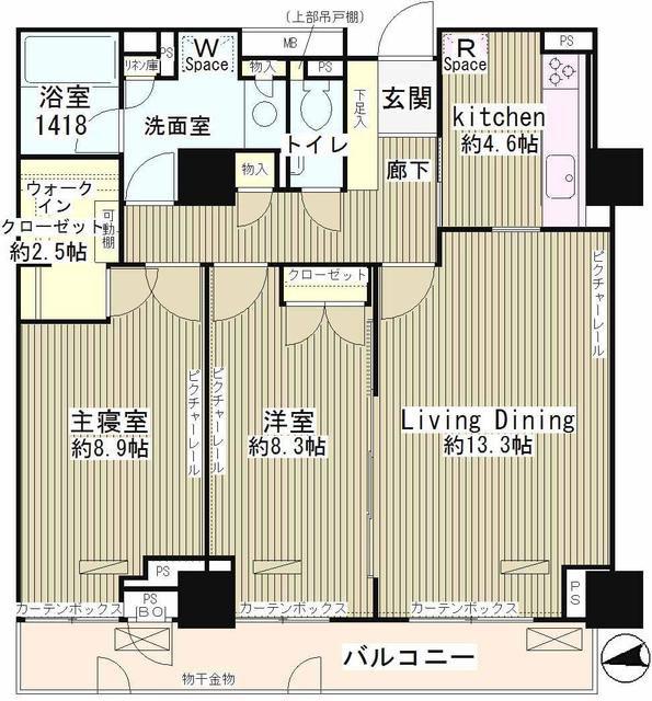 パークアヴェニュー神南(2LDK/13階)の間取り写真