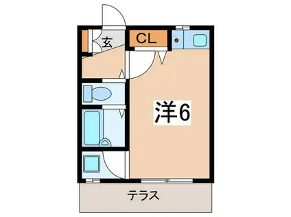 グランベスト白楽(ワンルーム/1階)の間取り写真