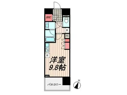 SKナインティ門前仲町(ワンルーム/8階)の間取り写真
