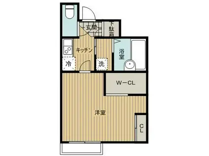 レオパレス山茶花(1K/1階)の間取り写真