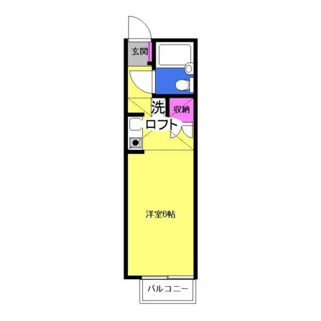 フラット妻田(ワンルーム/2階)の間取り写真