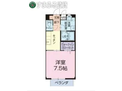 ルミエール南(1K/2階)の間取り写真