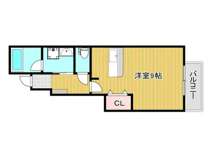 プライジア(1K/1階)の間取り写真