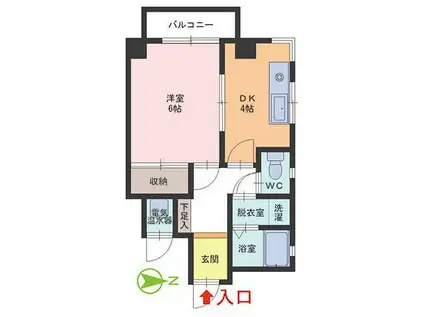 プログレスハイツ(1DK/3階)の間取り写真