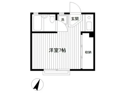 イヅメハイツ(ワンルーム/1階)の間取り写真