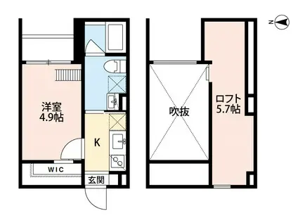YS VILLAGE馬場通(1K/1階)の間取り写真