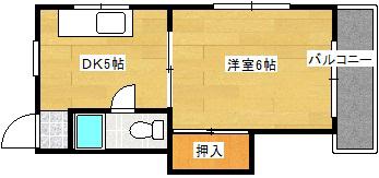 第3小河内ビル(1DK/4階)の間取り写真