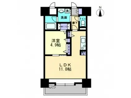POISSON MARCHE 倉敷(1LDK/7階)の間取り写真