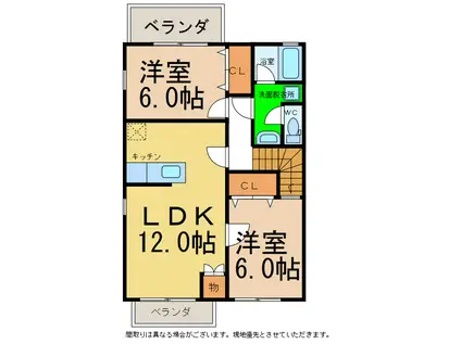 ヨーロピアンシャレー芝(2LDK/1階)の間取り写真