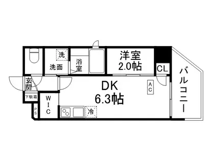 NEXT STAGE 神戸元町(1DK/2階)の間取り写真