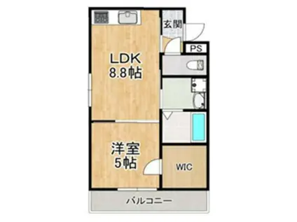 スタンフィールド(1LDK/2階)の間取り写真