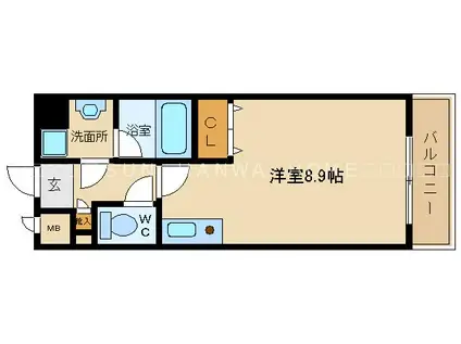 サニーヴィラジェミー(ワンルーム/2階)の間取り写真