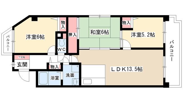 ビルド延珠(3LDK/4階)の間取り写真