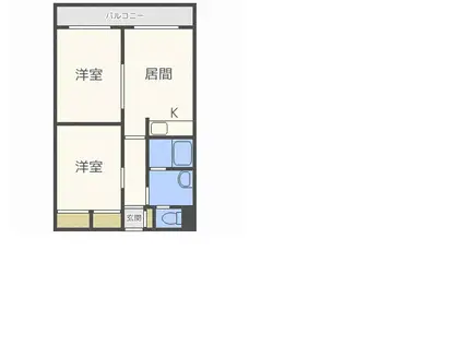 瀬比亜館 北25条(2DK/1階)の間取り写真