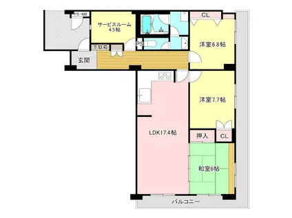 浜松アーバンヒルズ(3SLDK/3階)の間取り写真