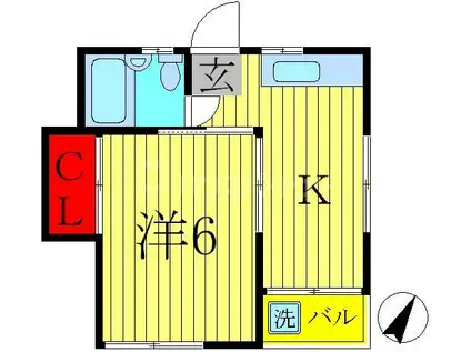 ホワイトハイツ(1K/2階)の間取り写真