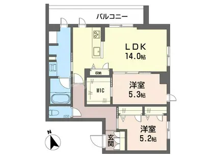 ラピス ラズリ(2LDK/2階)の間取り写真