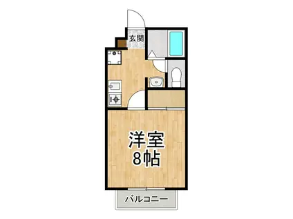 ステーションサイド(1K/2階)の間取り写真