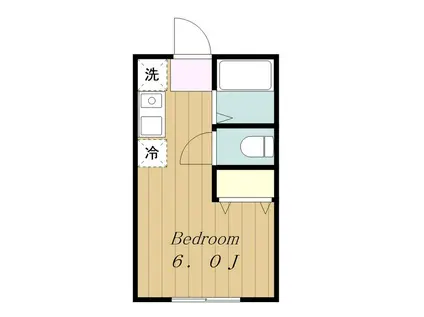 プライムテラス小田急相模原1B棟(ワンルーム/2階)の間取り写真