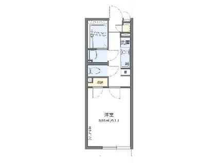 レオネクストマグノリア(1K/2階)の間取り写真