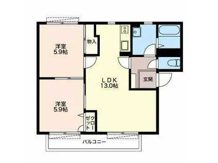 マグスペース B(2LDK/2階)の間取り写真