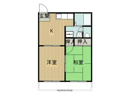 スカイヒルズMI(2DK/2階)の間取り写真