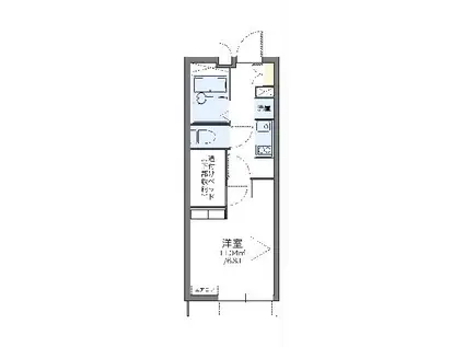レオパレスKOEMON II(1K/1階)の間取り写真