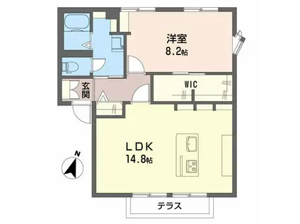 ハイマットメゾンA(1LDK/1階)の間取り写真