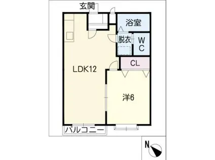 エルディム新栄(1LDK/2階)の間取り写真