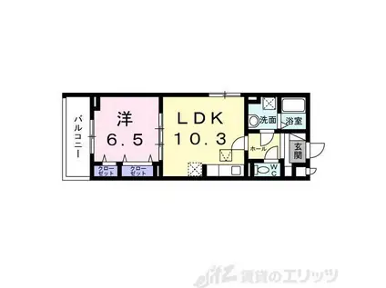 ハイダウェイホーム茨木(1LDK/1階)の間取り写真