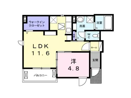 ドミール上祖師谷(1LDK/1階)の間取り写真