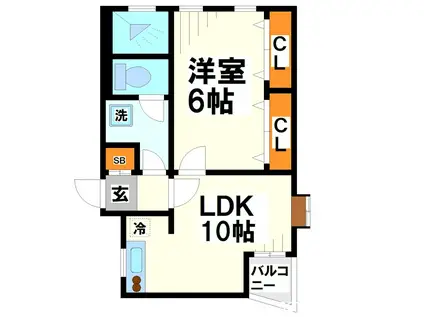 パティオアゼリー(1LDK/4階)の間取り写真
