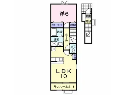 エルドール(1LDK/2階)の間取り写真