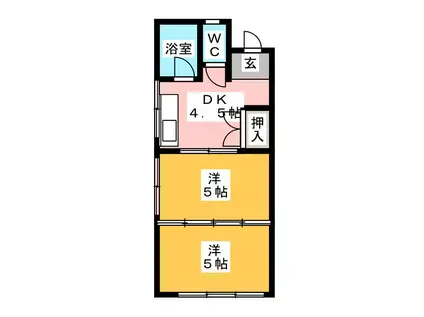 ダイムビル白子 A棟(2DK/3階)の間取り写真