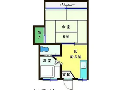 第一祥栄荘(1K/1階)の間取り写真