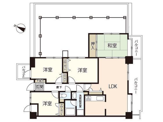 藤和ハイタウン古江(4LDK/6階)の間取り写真