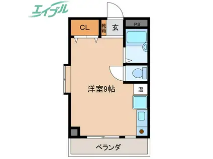 リバーパークK(ワンルーム/2階)の間取り写真