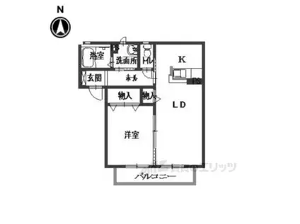 エスポワール(1LDK/1階)の間取り写真