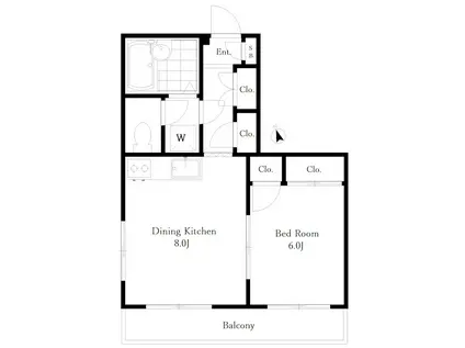 パインブリッジハイツ(1LDK/3階)の間取り写真