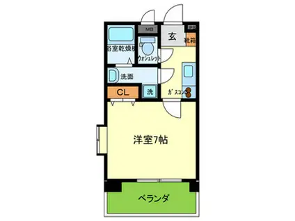 グレース長居(1K/3階)の間取り写真