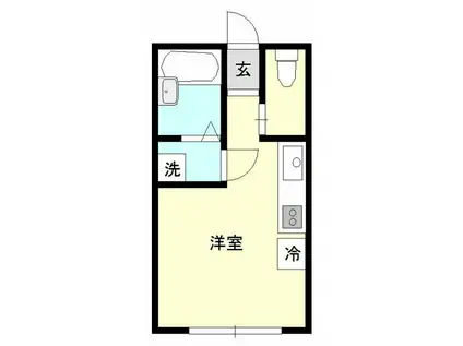 TSミキハイツII(ワンルーム/1階)の間取り写真