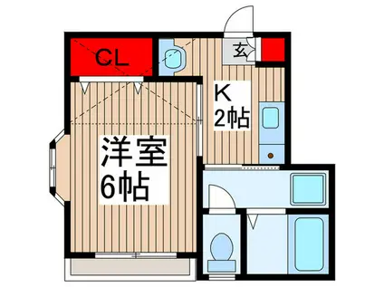 メゾンパシフィック(1K/2階)の間取り写真