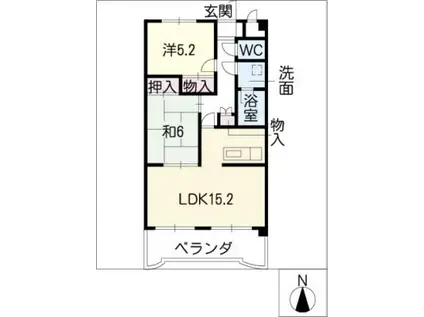 エクセル・カナメ(2LDK/3階)の間取り写真