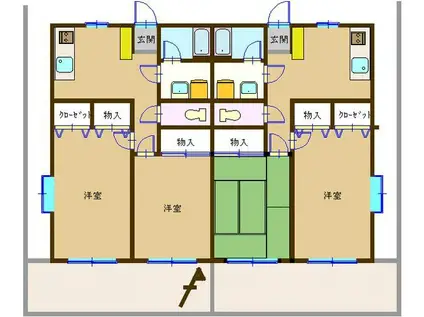 サンフラワァ(2DK/1階)の間取り写真