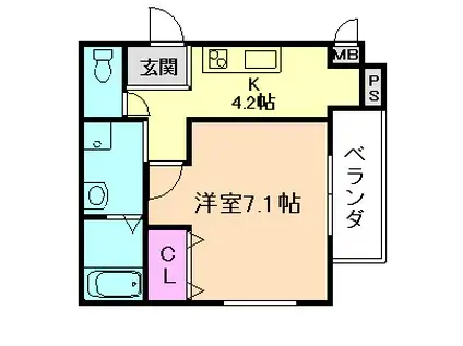 フジパレス出来島II番館(1K/2階)の間取り写真