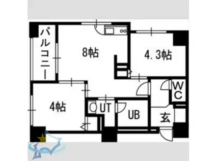 クラッセ円山ウエスト(2LDK/5階)の間取り写真