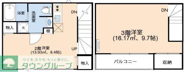 ベックアパートメント東川口(1LDK/2階)の間取り写真