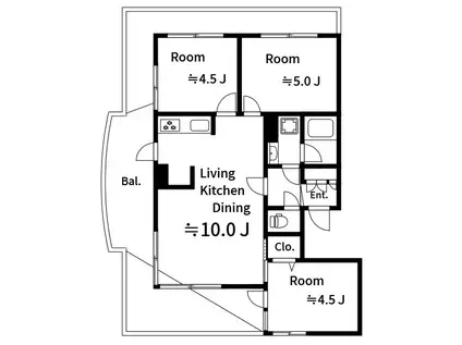 BELL GARDEN HEIGHTS(3LDK/2階)の間取り写真