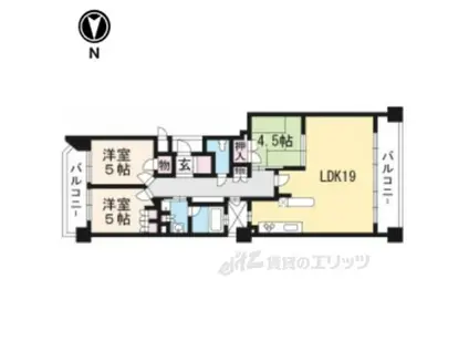 アールヴェール河原町二条1009(3LDK/10階)の間取り写真